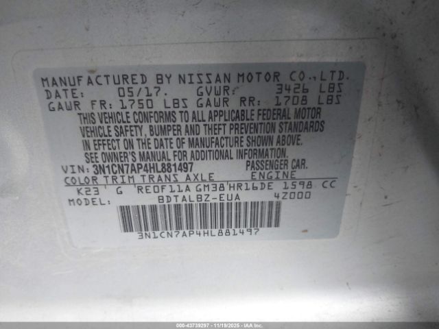 Nissan Versa 1.6 Sv Image 12