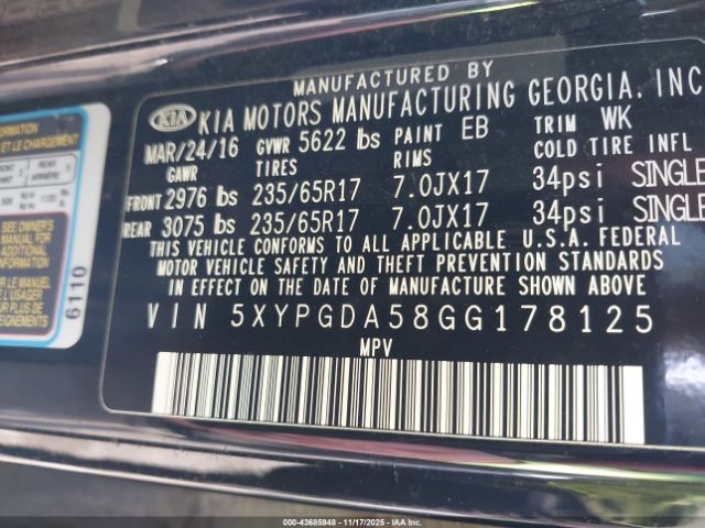 Kia Sorento 3.3l Lx Image 16